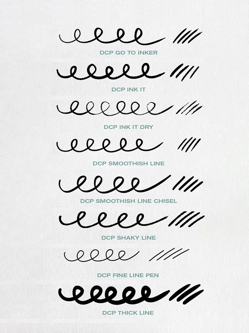 32支笨拙感抖动线条Procreate+PS笔刷